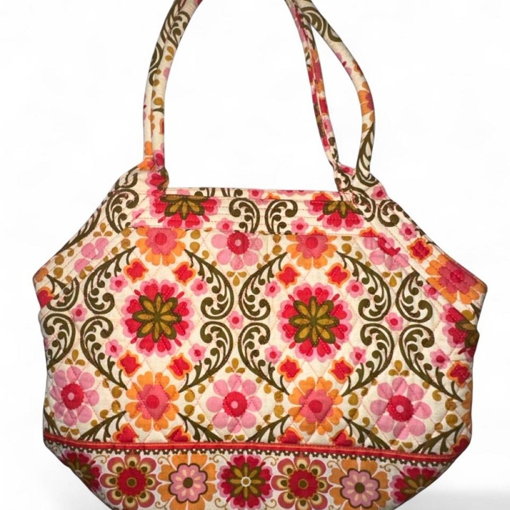 Vera Bradley Folkloric Alice Quilted Cotton Shoulder Bag Tote